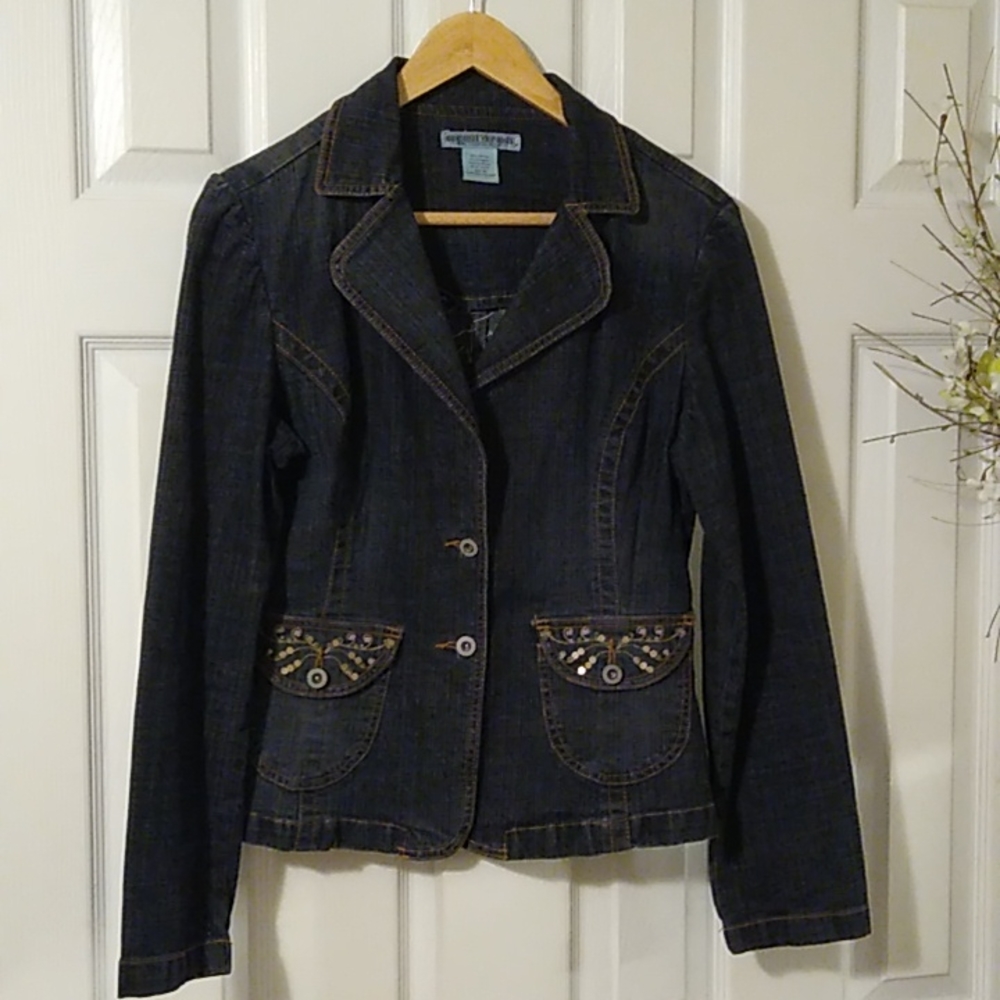 Denim jacket with embroidered details
